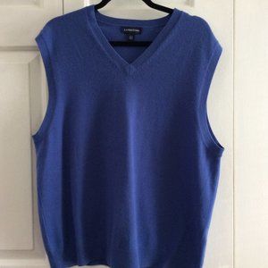 Lands End Men's Vest Pullover  Large Blue